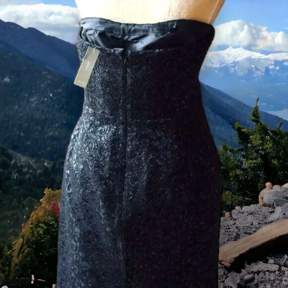 NWT J. Crew Strapless Lace Black Dress - Picture 2 of 5
